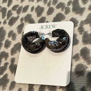 J. Crew Black Sequin Stud Earrings